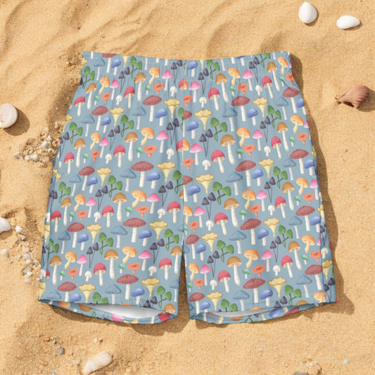 Swim Trunk Green Mushroom Grove on sand