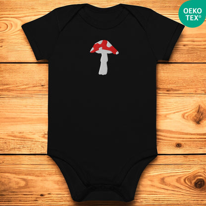 Fly Agaric Mushroom - Organic cotton baby bodysuit