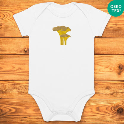 Chanterelle Mushroom - Organic cotton baby bodysuit