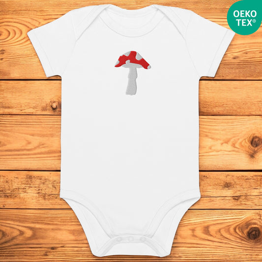 Fly Agaric Mushroom - Organic cotton baby bodysuit